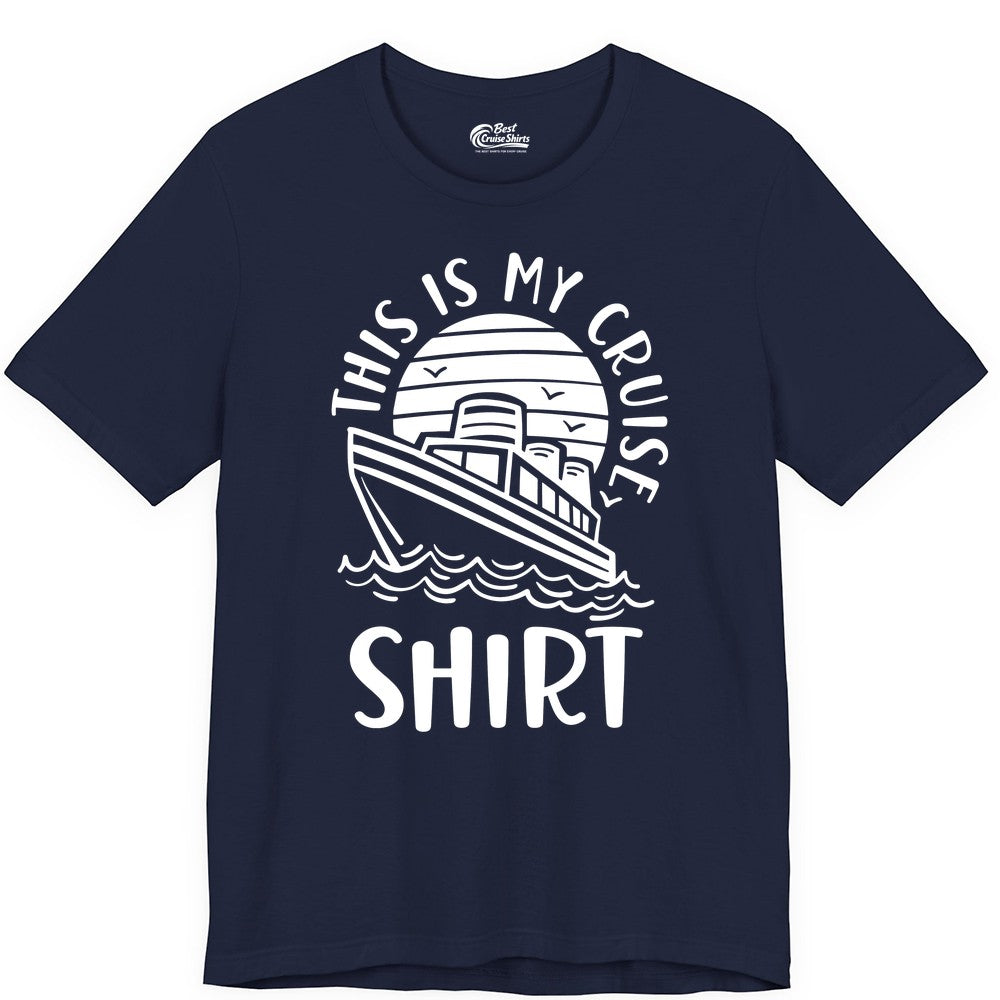 This Is My Cruise Shirt - Funny Cruise Ship Shirt for Vacation (Premium Tee) in Navy - This Is My Cruise Shirt - Funny Cruise Ship Sun Ocean T-Shirt Design