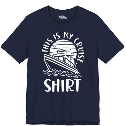 This Is My Cruise Shirt - Funny Cruise Ship Shirt for Vacation (Premium Tee) in Navy - This Is My Cruise Shirt - Funny Cruise Ship Sun Ocean T-Shirt Design