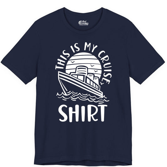 This Is My Cruise Shirt - Funny Cruise Ship Shirt for Vacation (Premium Tee) in Navy - This Is My Cruise Shirt - Funny Cruise Ship Sun Ocean T-Shirt Design