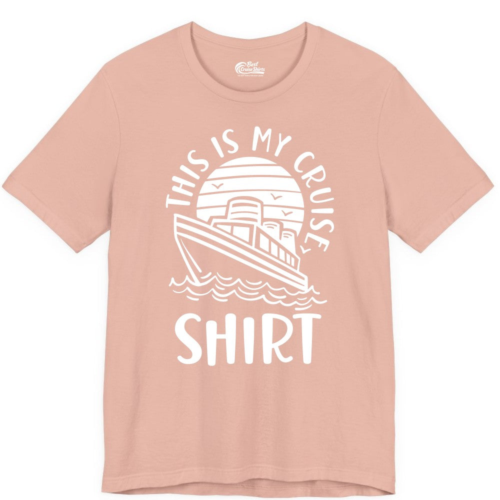 This Is My Cruise Shirt - Funny Cruise Ship Shirt for Vacation (Premium Tee) in Peach - This Is My Cruise Shirt - Funny Cruise Ship Sun Ocean T-Shirt Design