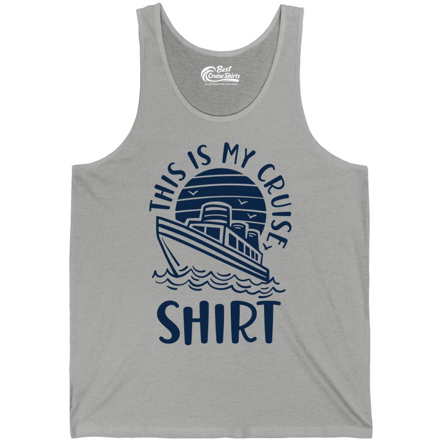 This Is My Cruise Shirt - Funny Cruise Ship Shirt for Vacation (Tank Top) in Athletic Heather - This Is My Cruise Shirt - Funny Cruise Ship Sun Ocean T-Shirt Design