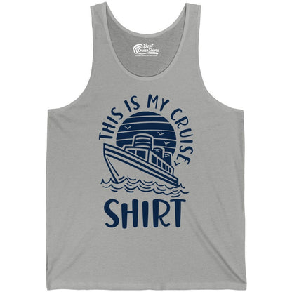 This Is My Cruise Shirt - Funny Cruise Ship Shirt for Vacation (Tank Top) in Athletic Heather - This Is My Cruise Shirt - Funny Cruise Ship Sun Ocean T-Shirt Design