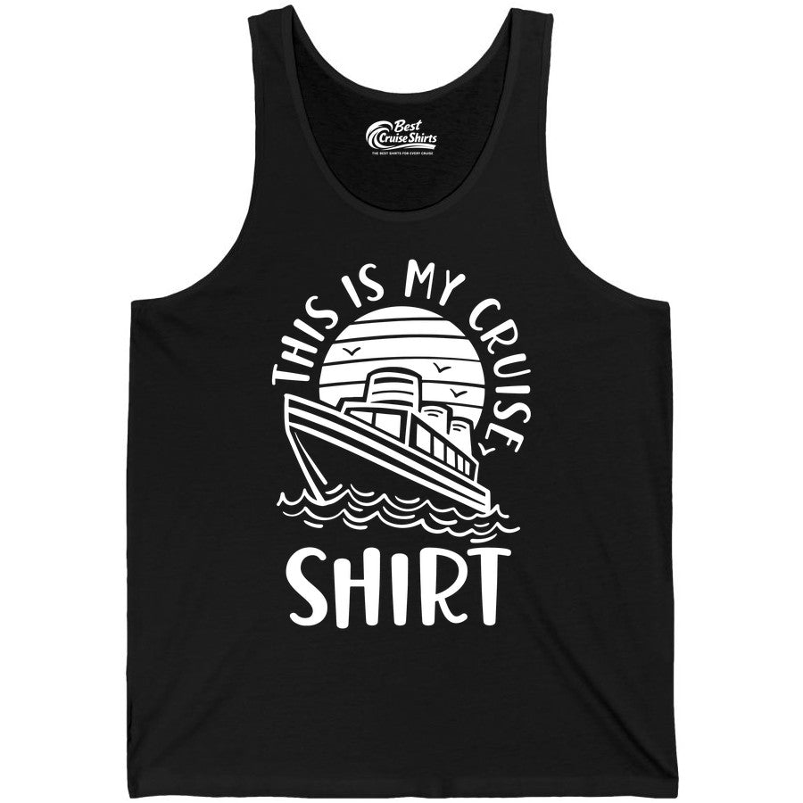 This Is My Cruise Shirt - Funny Cruise Ship Shirt for Vacation (Tank Top) in Black - This Is My Cruise Shirt - Funny Cruise Ship Sun Ocean T-Shirt Design