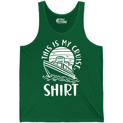 This Is My Cruise Shirt - Funny Cruise Ship Shirt for Vacation (Tank Top) in Kelly - This Is My Cruise Shirt - Funny Cruise Ship Sun Ocean T-Shirt Design