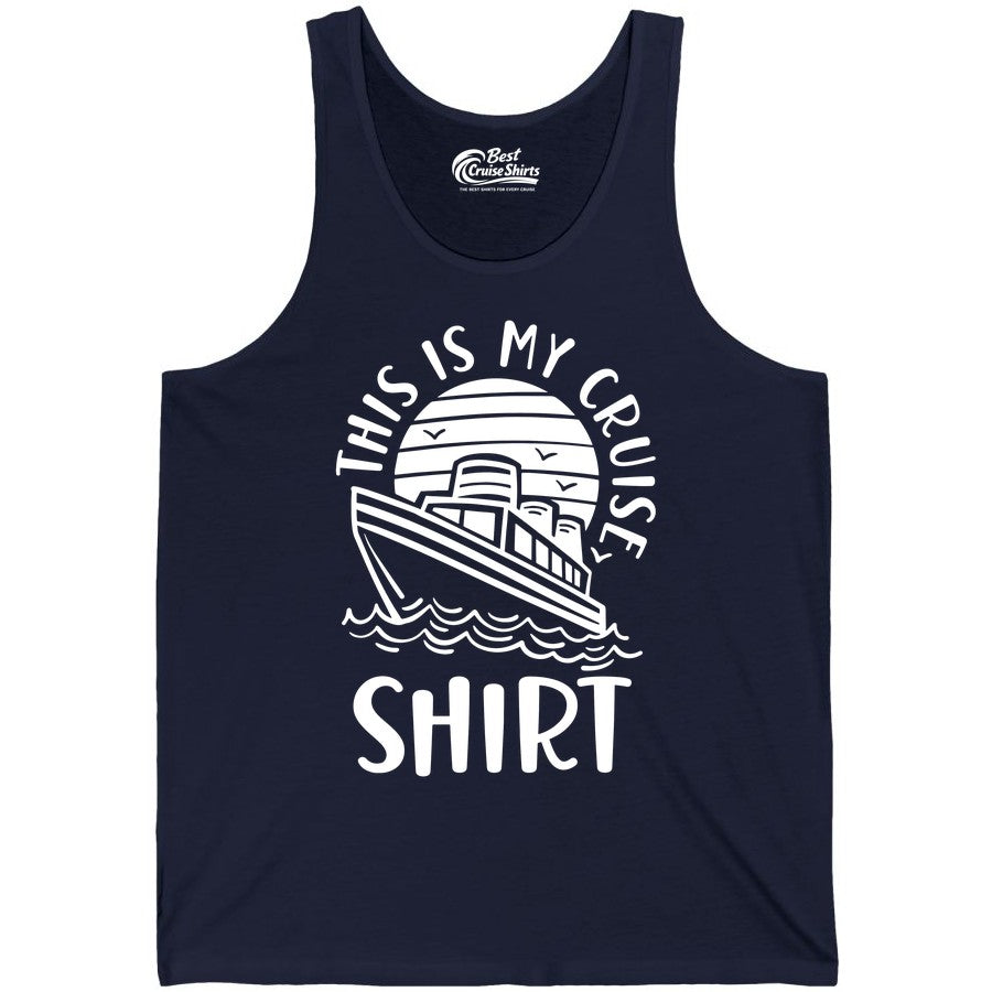 This Is My Cruise Shirt - Funny Cruise Ship Shirt for Vacation (Tank Top) in Navy - This Is My Cruise Shirt - Funny Cruise Ship Sun Ocean T-Shirt Design