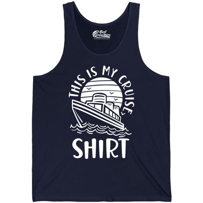 This Is My Cruise Shirt - Funny Cruise Ship Shirt for Vacation (Tank Top) in Navy - This Is My Cruise Shirt - Funny Cruise Ship Sun Ocean T-Shirt Design