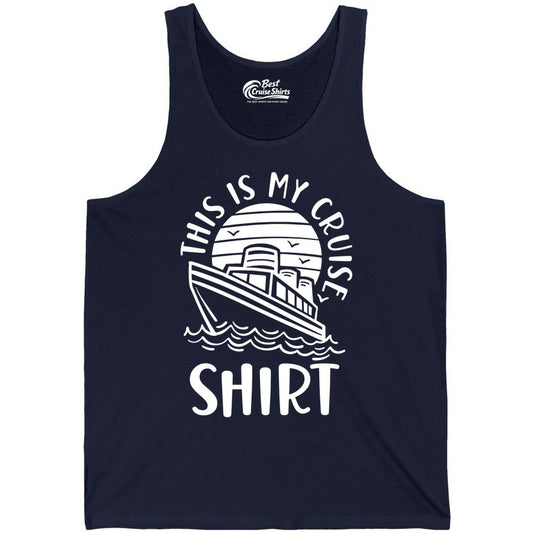 This Is My Cruise Shirt - Funny Cruise Ship Shirt for Vacation (Tank Top) in Navy - This Is My Cruise Shirt - Funny Cruise Ship Sun Ocean T-Shirt Design