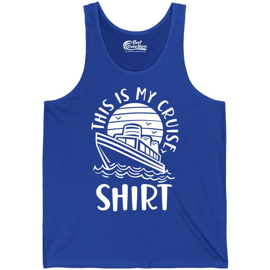 This Is My Cruise Shirt - Funny Cruise Ship Shirt for Vacation (Tank Top) in True Royal - This Is My Cruise Shirt - Funny Cruise Ship Sun Ocean T-Shirt Design