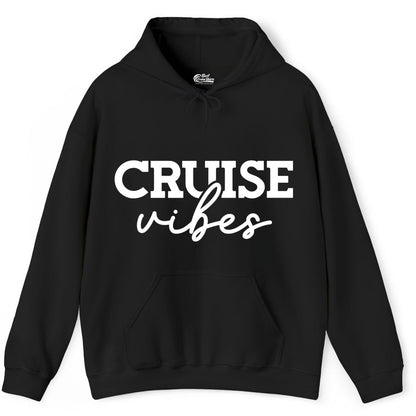 Cruise Vibes Shirt - Fun Cruise Apparel for Cruise Vacation Outfit (Hoodie) in Black - Cruise Vibes Shirt - Bold Modern Script Minimalist Cruise Apparel Design