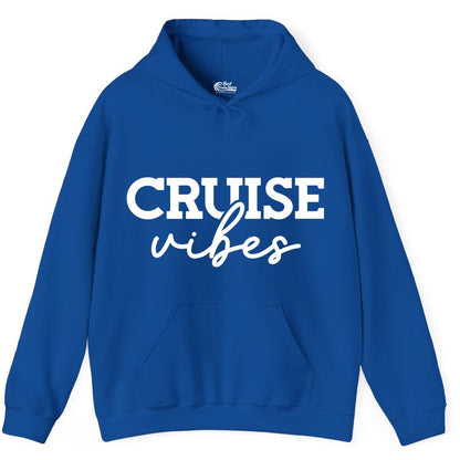 Cruise Vibes Shirt - Fun Cruise Apparel for Cruise Vacation Outfit (Hoodie) in Royal - Cruise Vibes Shirt - Bold Modern Script Minimalist Cruise Apparel Design
