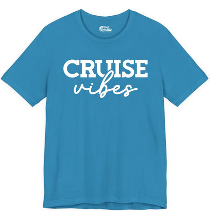 Cruise Vibes Shirt - Fun Cruise Apparel for Cruise Vacation Outfit (Premium Tee) in Aqua - Cruise Vibes Shirt - Bold Modern Script Minimalist Cruise Apparel Design
