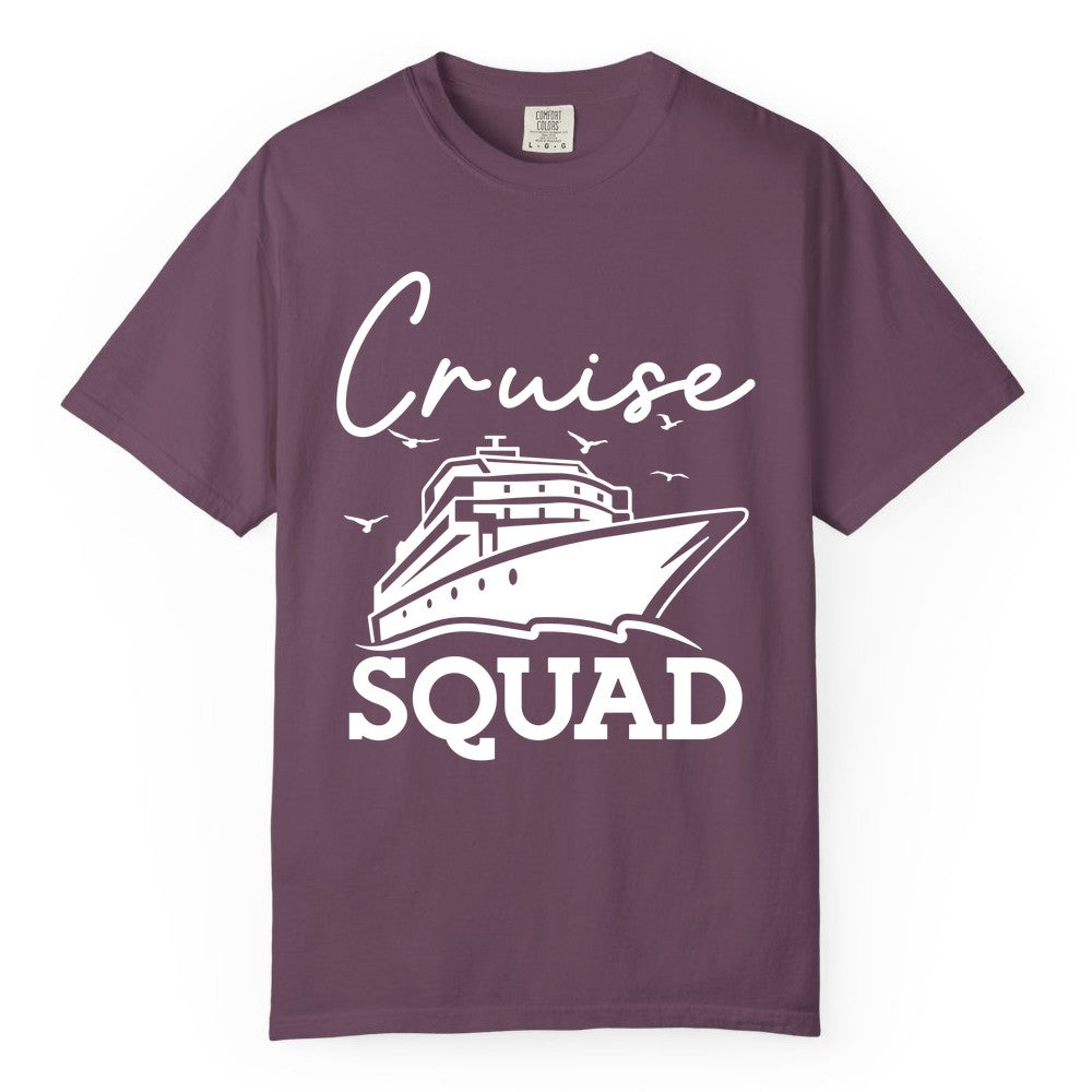 Cruise Squad Shirt - Group Cruise Shirts for Family Vacations (Comfort Color) in Berry - Cruise Squad Group Travel Shirt Bold Ship Family Friends Tee