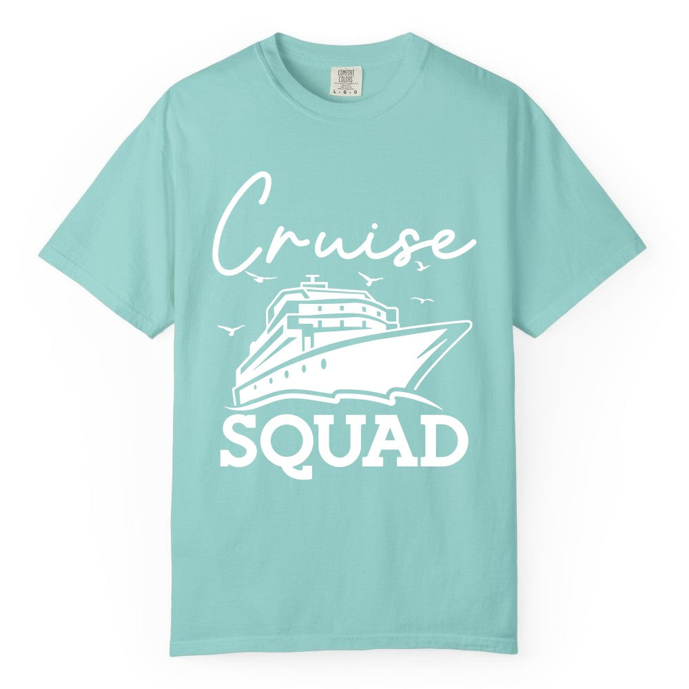 Cruise Squad Shirt - Group Cruise Shirts for Family Vacations (Comfort Color) in Chalky Mint - Cruise Squad Group Travel Shirt Bold Ship Family Friends Tee