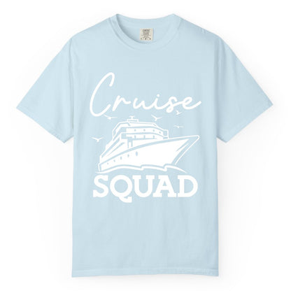 Cruise Squad Shirt - Group Cruise Shirts for Family Vacations (Comfort Color) in Chambray - Cruise Squad Group Travel Shirt Bold Ship Family Friends Tee
