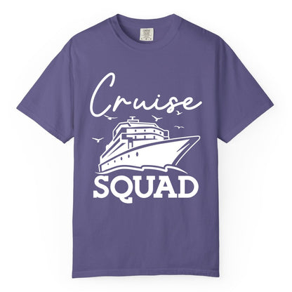 Cruise Squad Shirt - Group Cruise Shirts for Family Vacations (Comfort Color) in Grape - Cruise Squad Group Travel Shirt Bold Ship Family Friends Tee