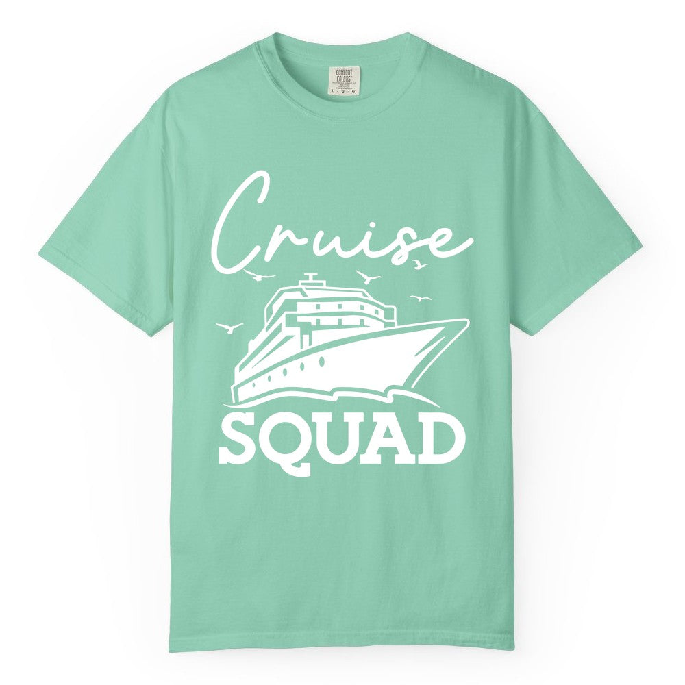 Cruise Squad Shirt - Group Cruise Shirts for Family Vacations (Comfort Color) in Island Reef - Cruise Squad Group Travel Shirt Bold Ship Family Friends Tee