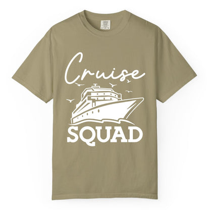 Cruise Squad Shirt - Group Cruise Shirts for Family Vacations (Comfort Color) in Khaki - Cruise Squad Group Travel Shirt Bold Ship Family Friends Tee