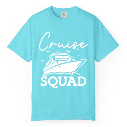 Cruise Squad Shirt - Group Cruise Shirts for Family Vacations (Comfort Color) in Lagoon Blue - Cruise Squad Group Travel Shirt Bold Ship Family Friends Tee