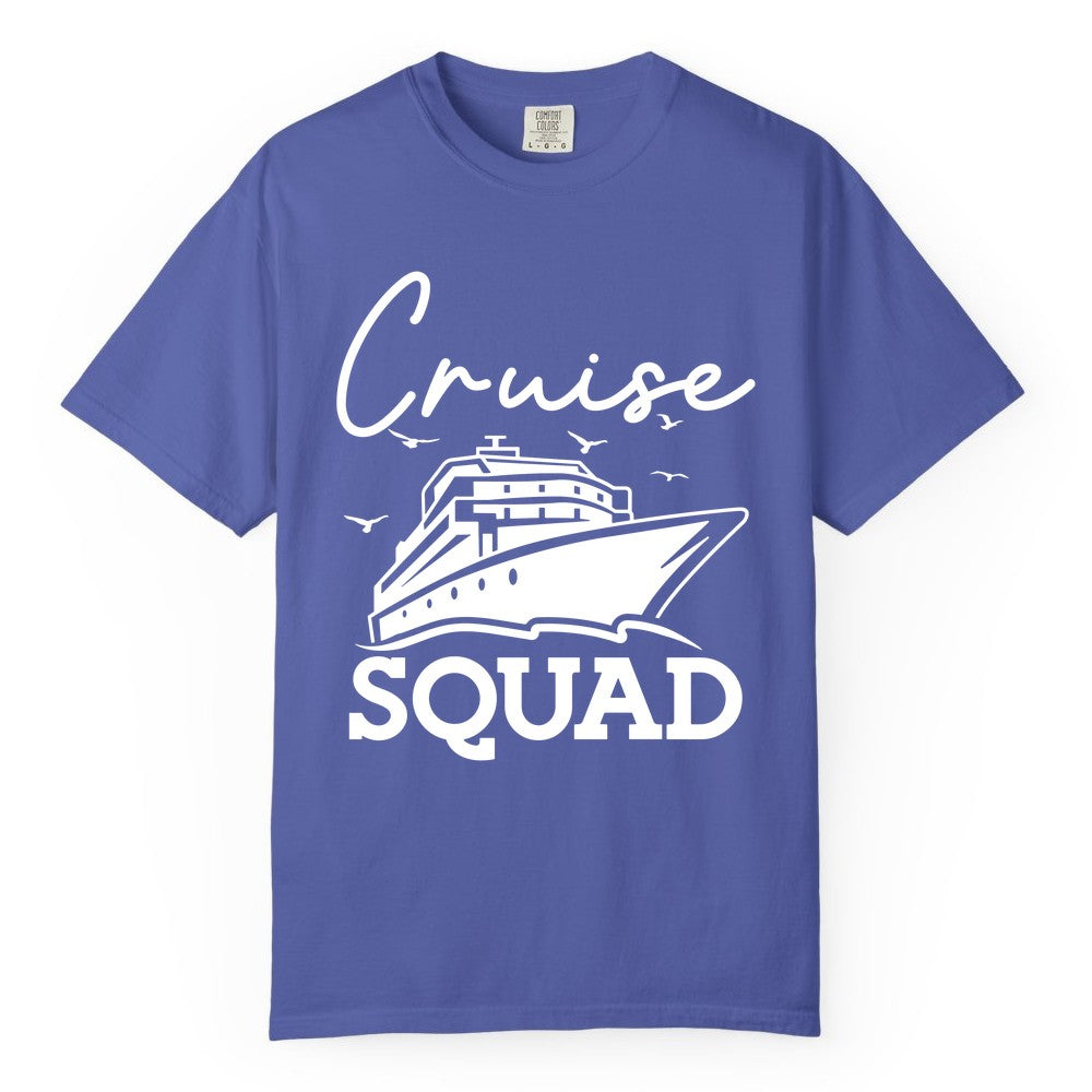 Cruise Squad Shirt - Group Cruise Shirts for Family Vacations (Comfort Color) in Periwinkle - Cruise Squad Group Travel Shirt Bold Ship Family Friends Tee