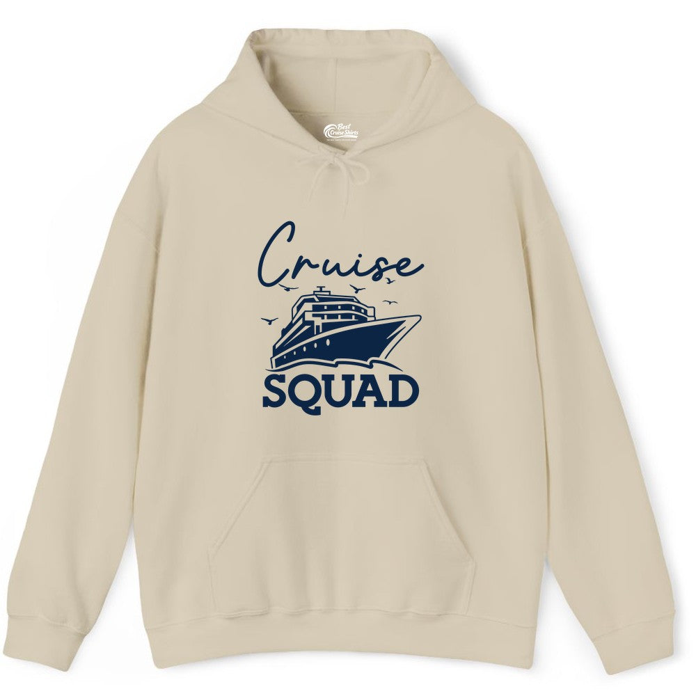 Cruise Squad Shirt - Group Cruise Shirts for Family Vacations (Hoodie) in Sand - Cruise Squad Group Travel Shirt Bold Ship Family Friends Tee