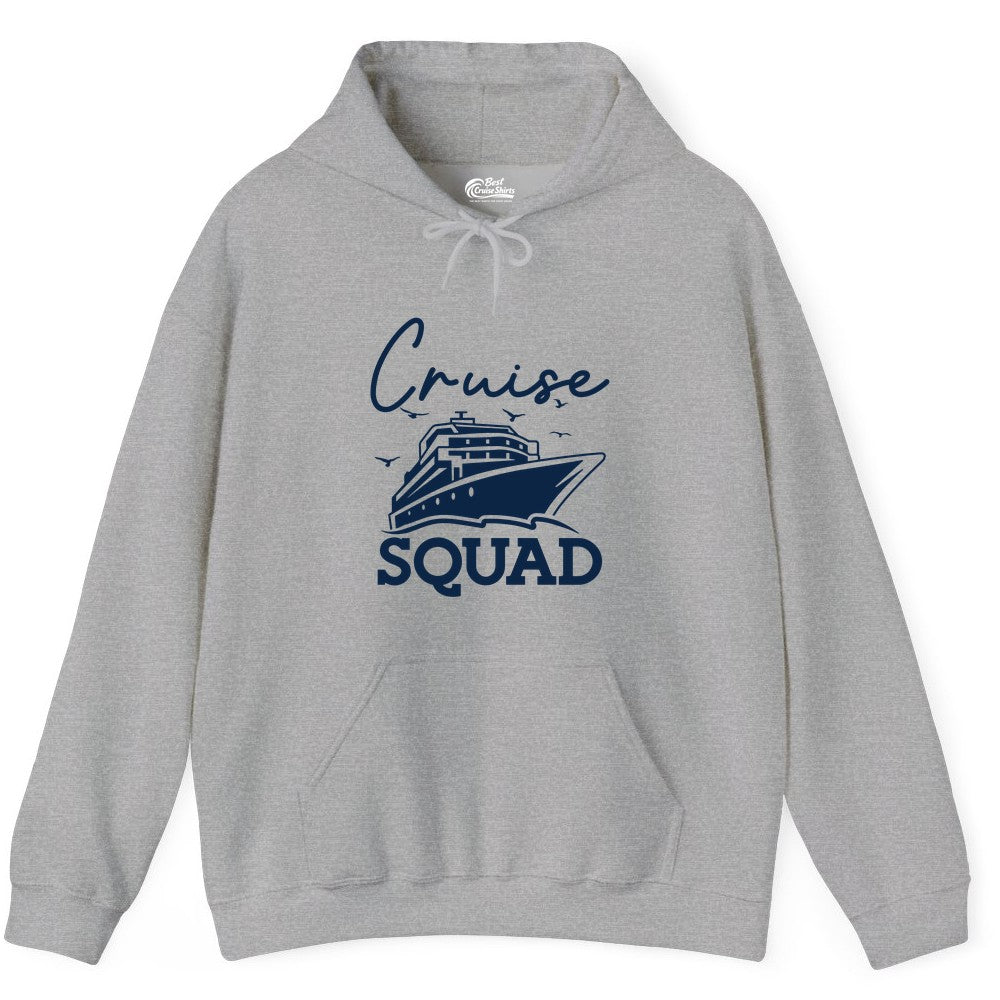 Cruise Squad Shirt - Group Cruise Shirts for Family Vacations (Hoodie) in Sport Grey - Cruise Squad Group Travel Shirt Bold Ship Family Friends Tee