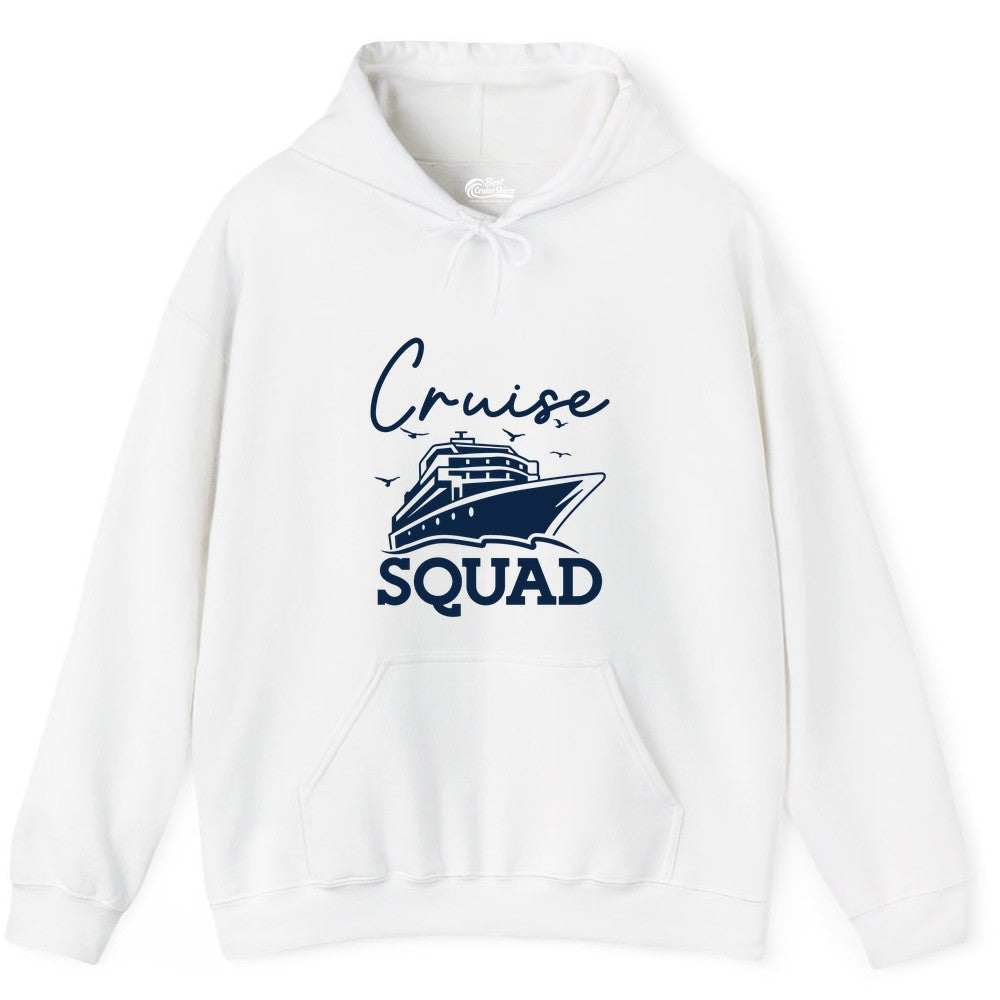 Cruise Squad Shirt - Group Cruise Shirts for Family Vacations (Hoodie) in White - Cruise Squad Group Travel Shirt Bold Ship Family Friends Tee