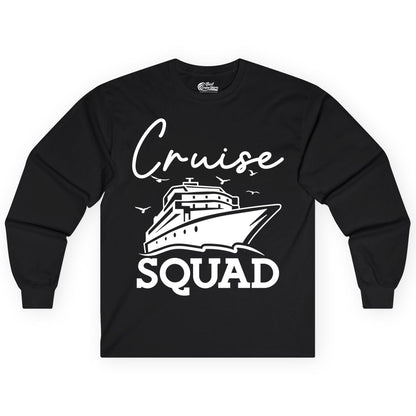 Cruise Squad Shirt - Group Cruise Shirts for Family Vacations (Long Sleeve) in Black - Cruise Squad Group Travel Shirt Bold Ship Family Friends Tee