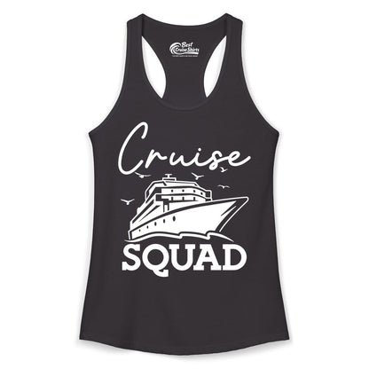 Cruise Squad Shirt - Group Cruise Shirts for Family Vacations (Ladies Tank) in Black - Cruise Squad Group Travel Shirt Bold Ship Family Friends Tee