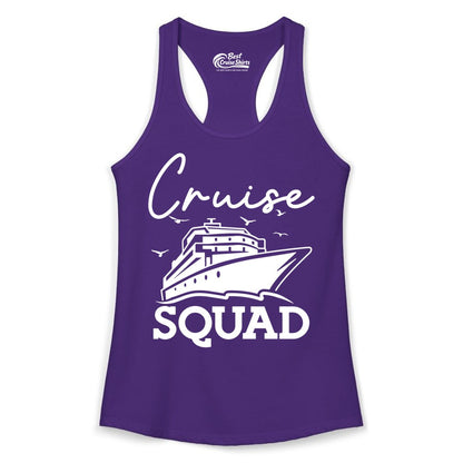 Cruise Squad Shirt - Group Cruise Shirts for Family Vacations (Ladies Tank) in Solid Purple Rush - Cruise Squad Group Travel Shirt Bold Ship Family Friends Tee