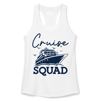 Cruise Squad Shirt - Group Cruise Shirts for Family Vacations (Ladies Tank) in White - Cruise Squad Group Travel Shirt Bold Ship Family Friends Tee