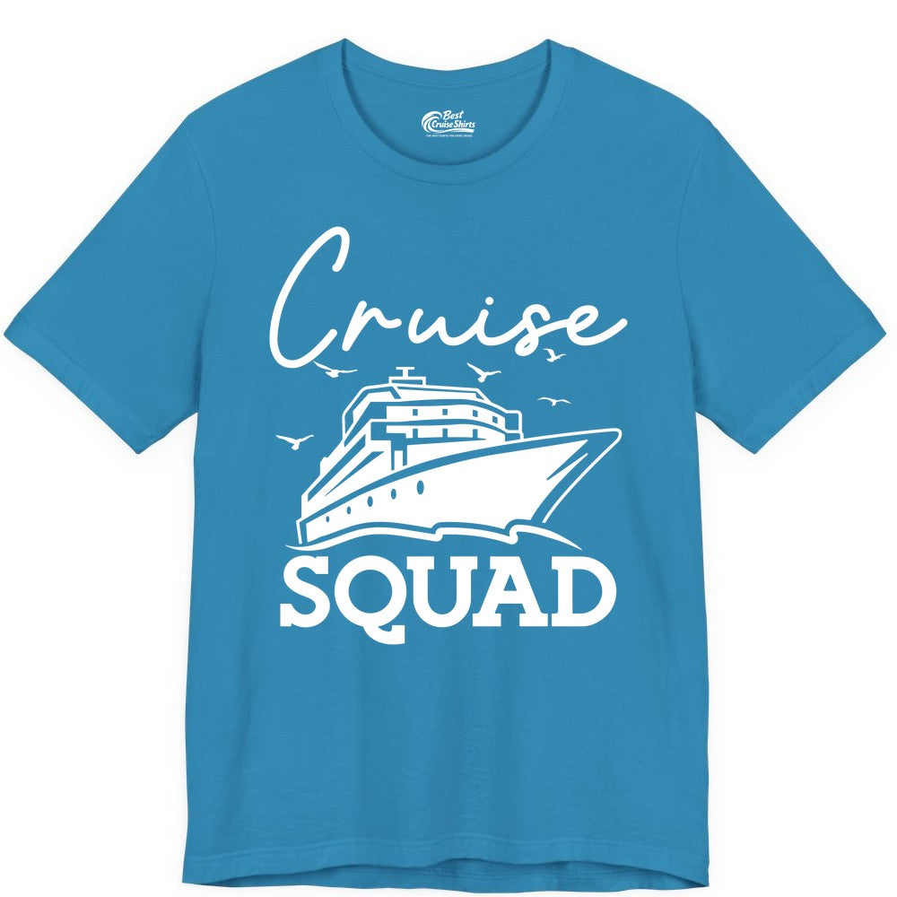 Cruise Squad Shirt - Group Cruise Shirts for Family Vacations (Premium Tee) in Aqua - Cruise Squad Group Travel Shirt Bold Ship Family Friends Tee