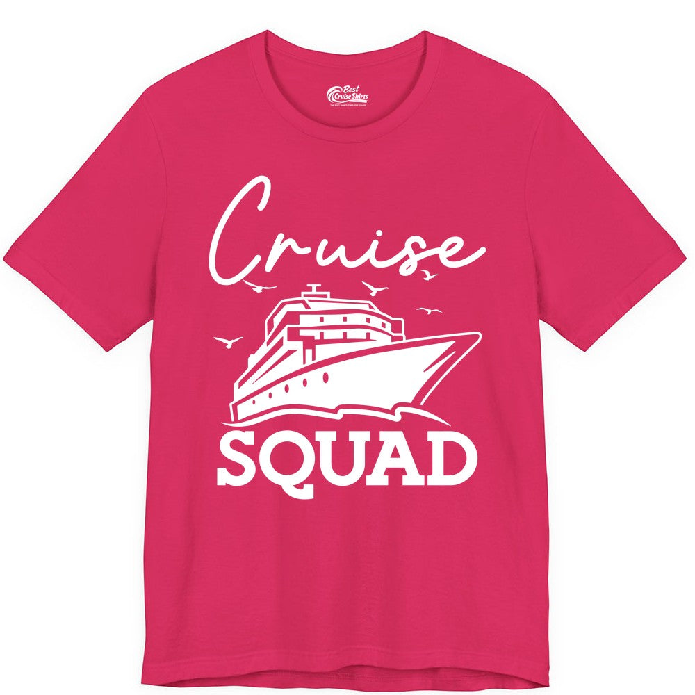 Cruise Squad Shirt - Group Cruise Shirts for Family Vacations (Premium Tee) in Fuchsia - Cruise Squad Group Travel Shirt Bold Ship Family Friends Tee