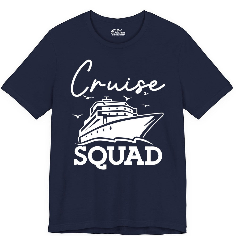 Cruise Squad Shirt - Group Cruise Shirts for Family Vacations (Premium Tee) in Navy - Cruise Squad Group Travel Shirt Bold Ship Family Friends Tee