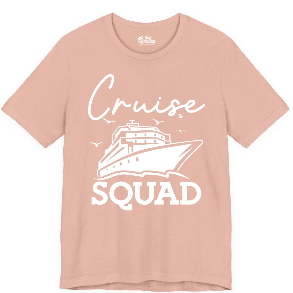 Cruise Squad Shirt - Group Cruise Shirts for Family Vacations (Premium Tee) in Peach - Cruise Squad Group Travel Shirt Bold Ship Family Friends Tee