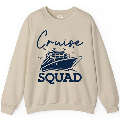 Cruise Squad Shirt - Group Cruise Shirts for Family Vacations (Sweatshirt) in Sand - Cruise Squad Group Travel Shirt Bold Ship Family Friends Tee
