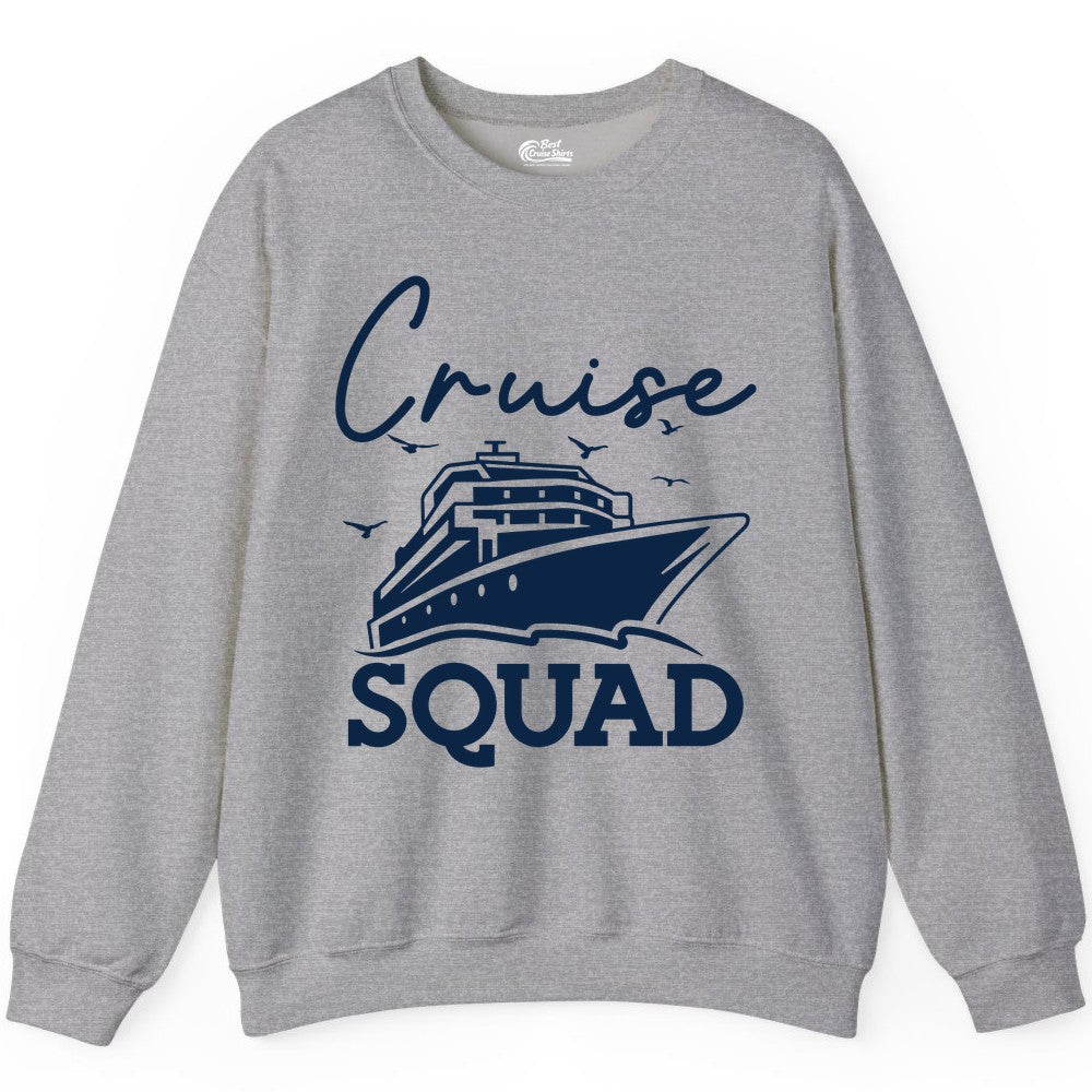Cruise Squad Shirt - Group Cruise Shirts for Family Vacations (Sweatshirt) in Sport Grey - Cruise Squad Group Travel Shirt Bold Ship Family Friends Tee