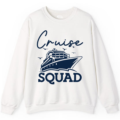 Cruise Squad Shirt - Group Cruise Shirts for Family Vacations (Sweatshirt) in White - Cruise Squad Group Travel Shirt Bold Ship Family Friends Tee