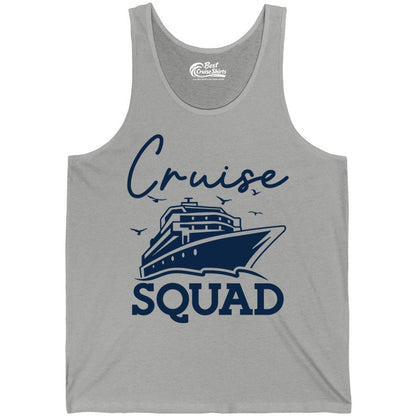 Cruise Squad Shirt - Group Cruise Shirts for Family Vacations (Tank Top) in Athletic Heather - Cruise Squad Group Travel Shirt Bold Ship Family Friends Tee