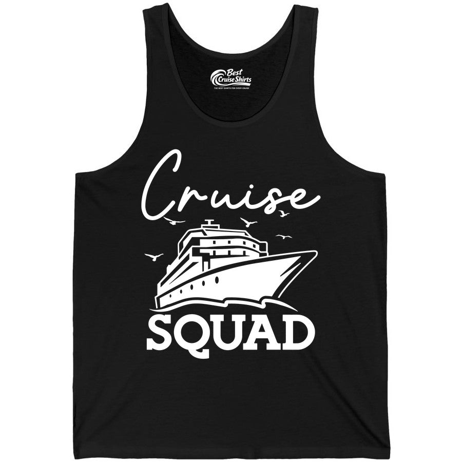 Cruise Squad Shirt - Group Cruise Shirts for Family Vacations (Tank Top) in Black - Cruise Squad Group Travel Shirt Bold Ship Family Friends Tee