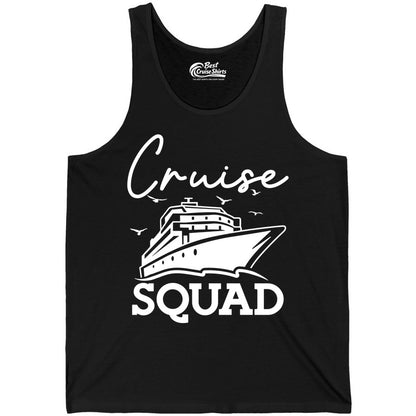 Cruise Squad Shirt - Group Cruise Shirts for Family Vacations (Tank Top) in Black - Cruise Squad Group Travel Shirt Bold Ship Family Friends Tee