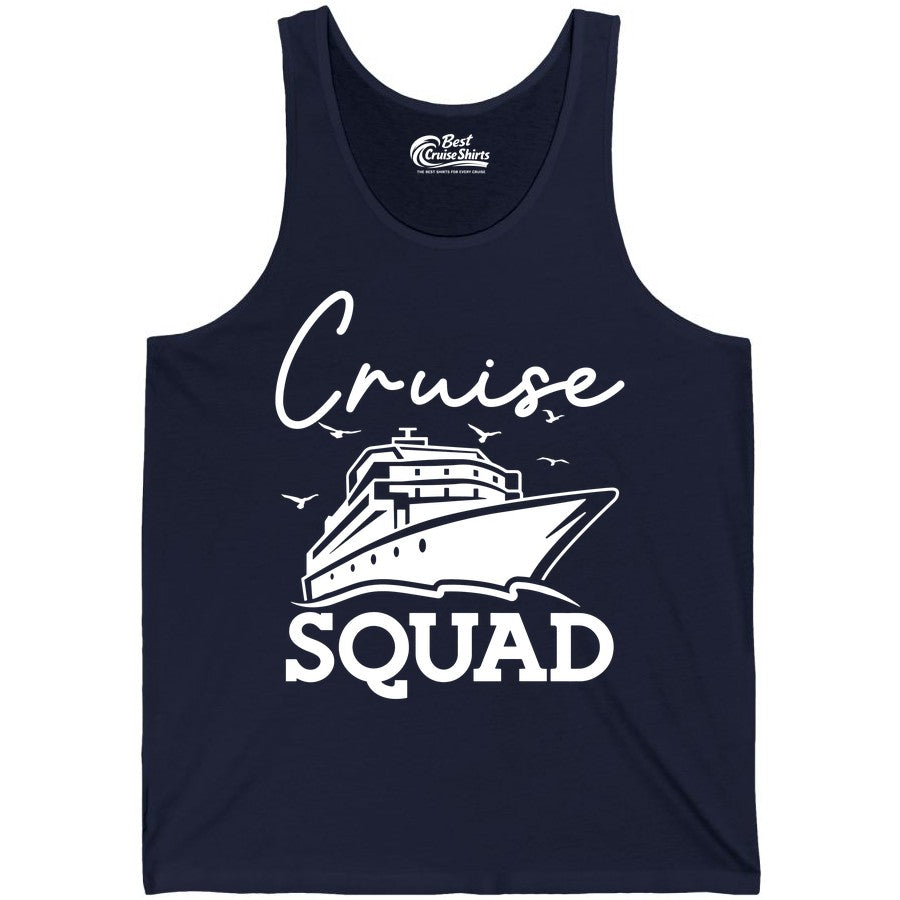 Cruise Squad Shirt - Group Cruise Shirts for Family Vacations (Tank Top) in Navy - Cruise Squad Group Travel Shirt Bold Ship Family Friends Tee