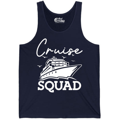 Cruise Squad Shirt - Group Cruise Shirts for Family Vacations (Tank Top) in Navy - Cruise Squad Group Travel Shirt Bold Ship Family Friends Tee