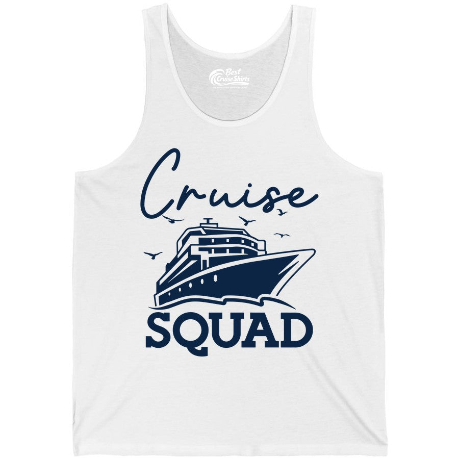 Cruise Squad Shirt - Group Cruise Shirts for Family Vacations (Tank Top) in White - Cruise Squad Group Travel Shirt Bold Ship Family Friends Tee