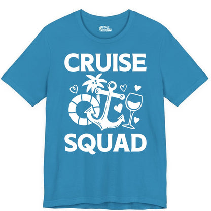 Cruise Squad Shirt - Funny Cruise Group Shirt for Vacation Parties (Premium Tee) in Aqua - Cruise Squad Shirt - Fun Nautical Anchor Wine Glass Group Party Tee