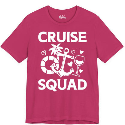 Cruise Squad Shirt - Funny Cruise Group Shirt for Vacation Parties (Premium Tee) in Berry - Cruise Squad Shirt - Fun Nautical Anchor Wine Glass Group Party Tee