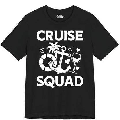 Cruise Squad Shirt - Funny Cruise Group Shirt for Vacation Parties (Premium Tee) in Black - Cruise Squad Shirt - Fun Nautical Anchor Wine Glass Group Party Tee