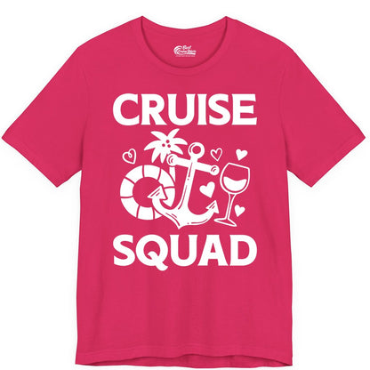 Cruise Squad Shirt - Funny Cruise Group Shirt for Vacation Parties (Premium Tee) in Fuchsia - Cruise Squad Shirt - Fun Nautical Anchor Wine Glass Group Party Tee