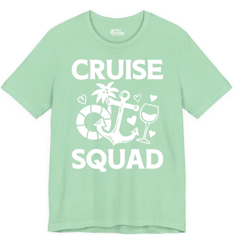 Cruise Squad Shirt - Funny Cruise Group Shirt for Vacation Parties (Premium Tee) in Mint - Cruise Squad Shirt - Fun Nautical Anchor Wine Glass Group Party Tee