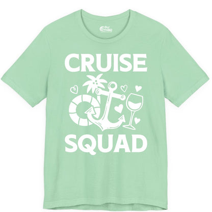 Cruise Squad Shirt - Funny Cruise Group Shirt for Vacation Parties (Premium Tee) in Mint - Cruise Squad Shirt - Fun Nautical Anchor Wine Glass Group Party Tee