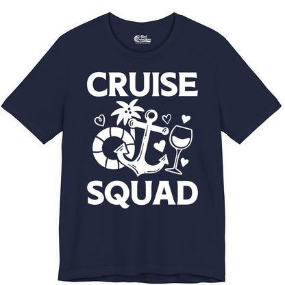 Cruise Squad Shirt - Funny Cruise Group Shirt for Vacation Parties (Premium Tee) in Navy - Cruise Squad Shirt - Fun Nautical Anchor Wine Glass Group Party Tee